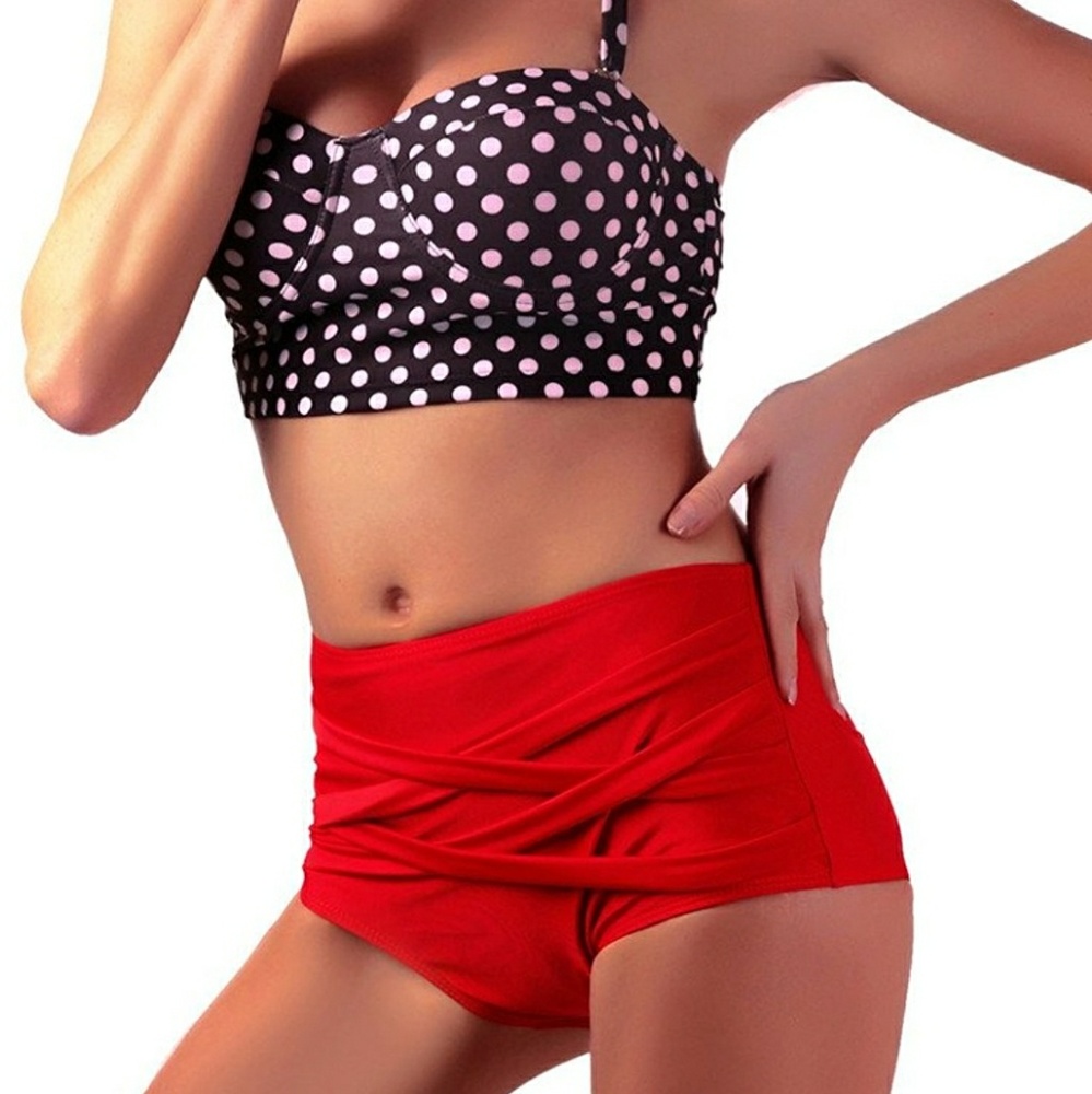 New -Swimwear womens high waisted bikini M sexy polka,brand New In Pack